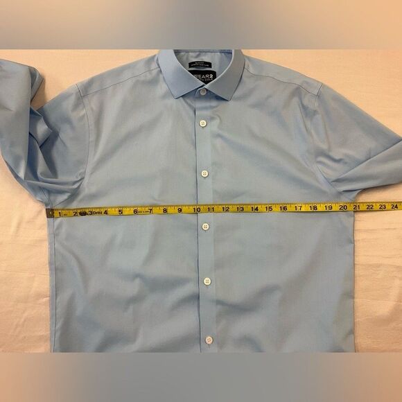KENNETH COLE Men's Blue Dress Shirt Slim Fit Stretch Easy Care AWear2 15.5 34/35 - Picture 5 of 9